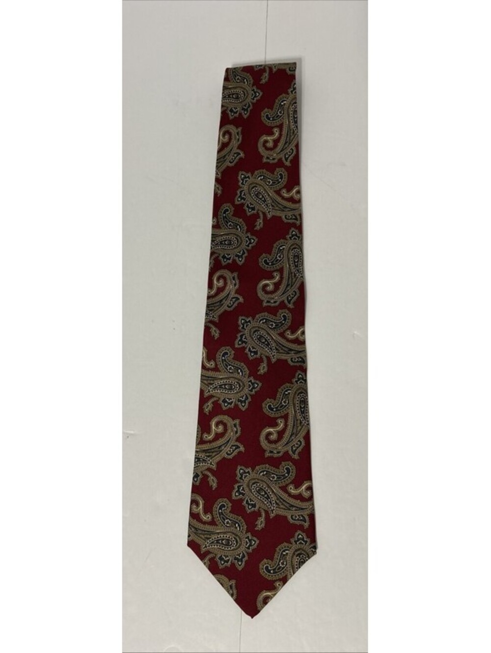 Claybrooke 100% Silk Red w/Yellow Paisley Men's Neck Tie